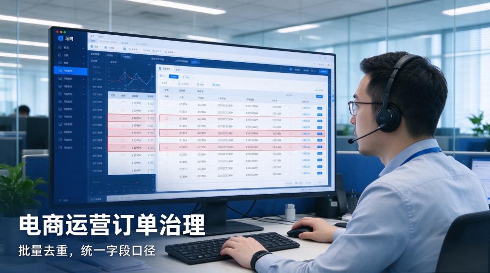 电商订单脏数据怎么批量去重、标准化